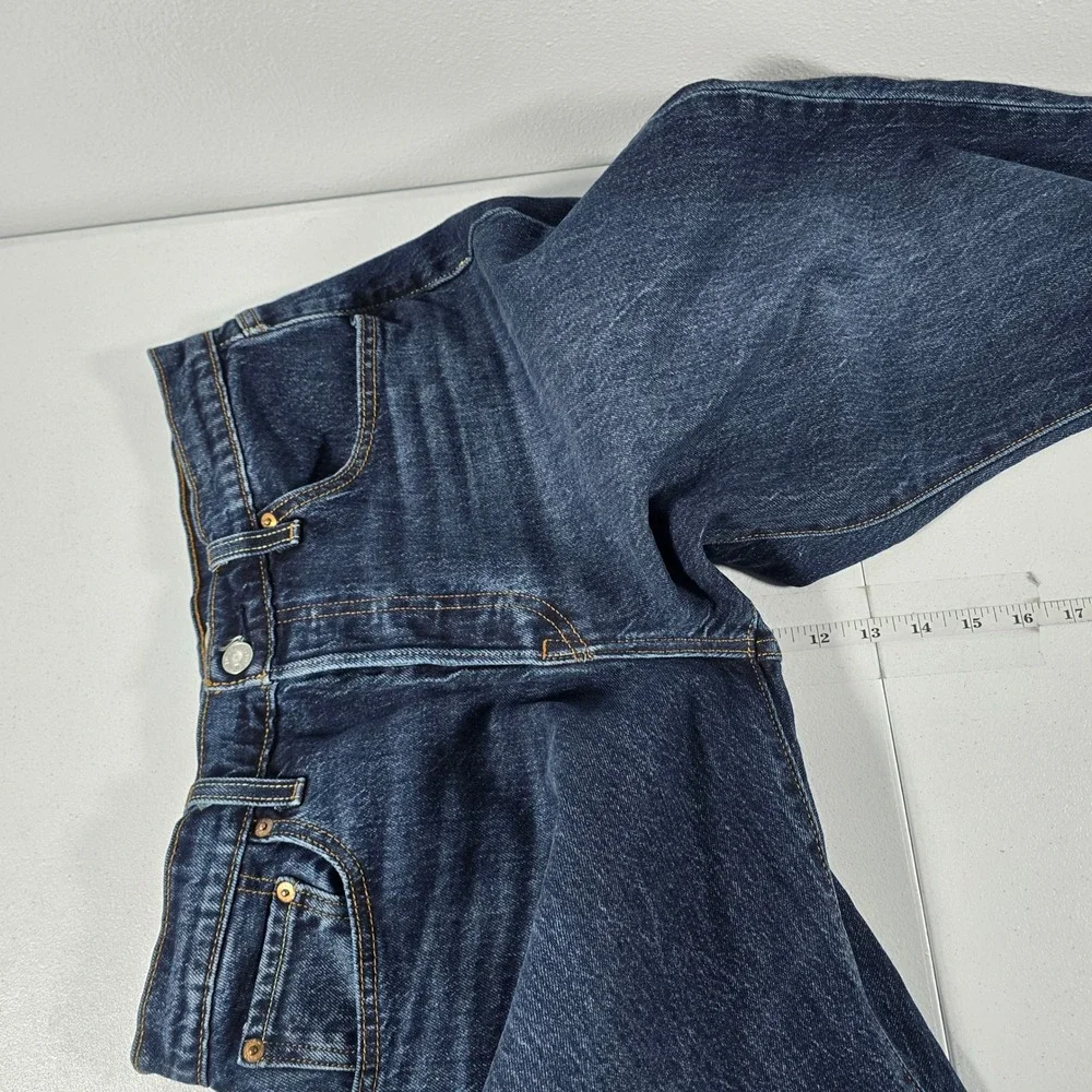 Levis 501 Curve Mens Dark Wash Blue Straight‎ Leg Button Fly Jeans 31x30 CW-1425